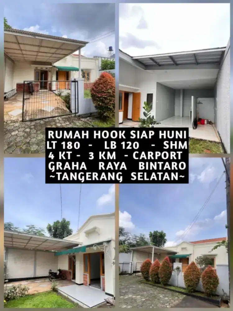 RUMAH HOOK SIAP HUNI PERUMAHAN GRAHA RAYA BINTARO TANGERANG SELATAN