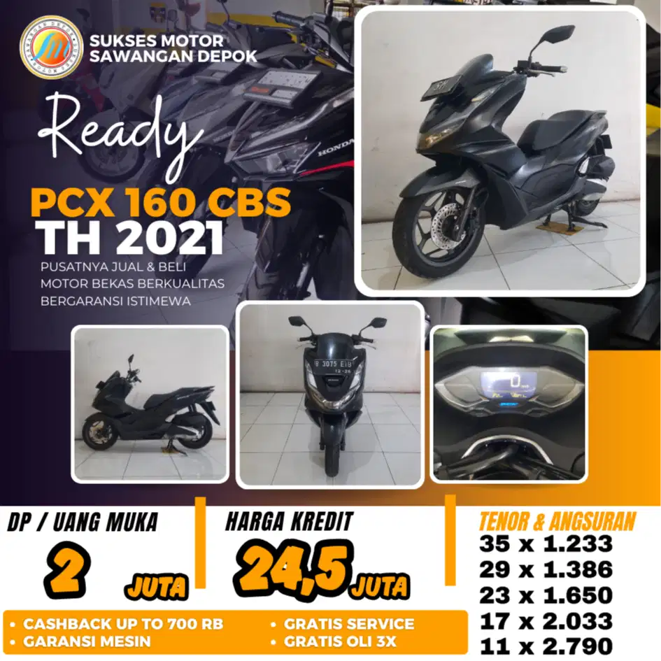 MULUS HONDA PCX 160 CBS 2021 BISA KREDIT UNIT BERGARANSI ISTIMEWA