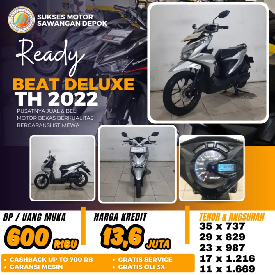 BEAT DELUXE TH 2022 UNIT MULUS BISA CASH KREDIT DI SUKSES MOTOR