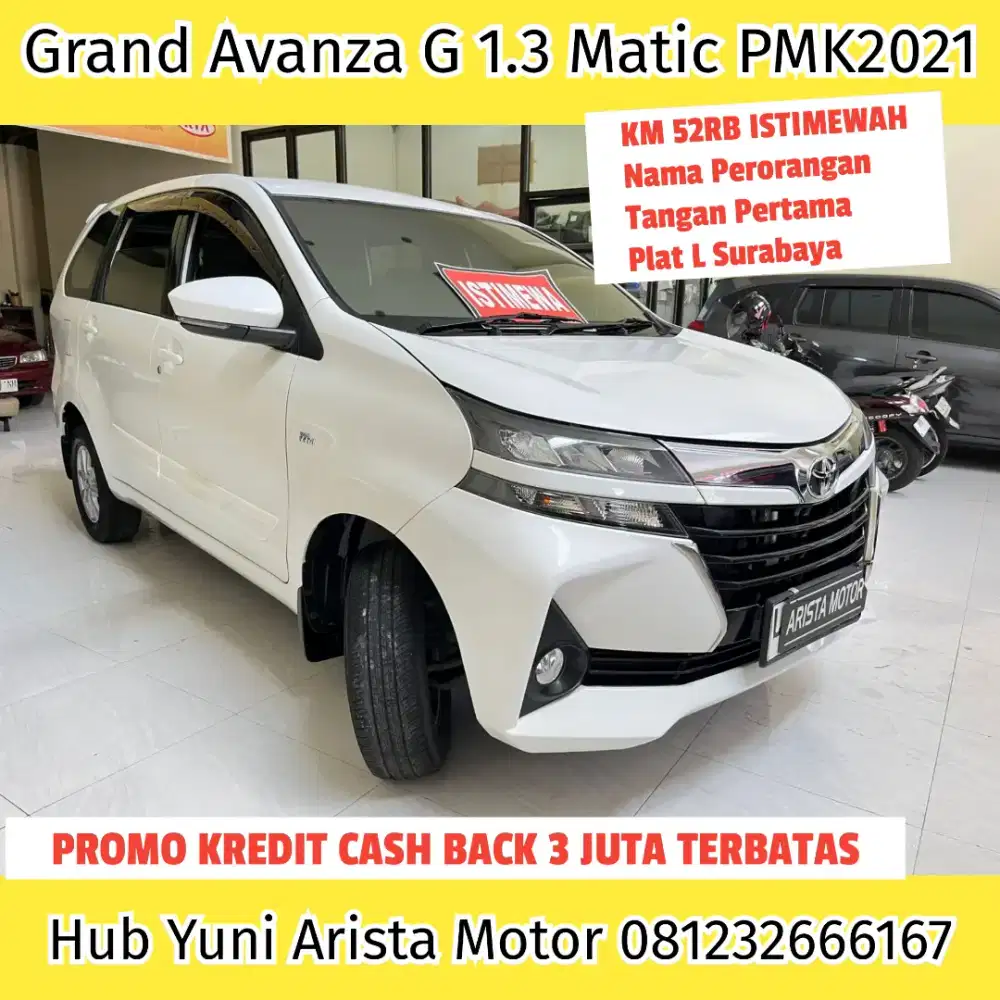 Grand Avanza G Matic PMK2021 KM52RB PjkPanjang TGN1 Perorangan Terawat