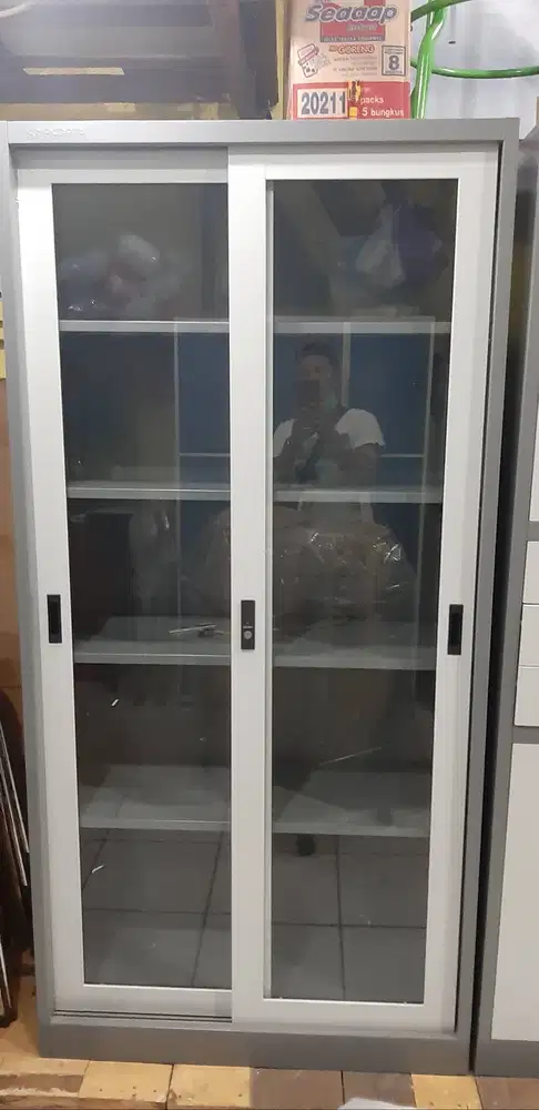 PROMO LEMARI ARSIP BESI 2 PINTU SLIDING SALE TERMURAH GRATIS ANTAR