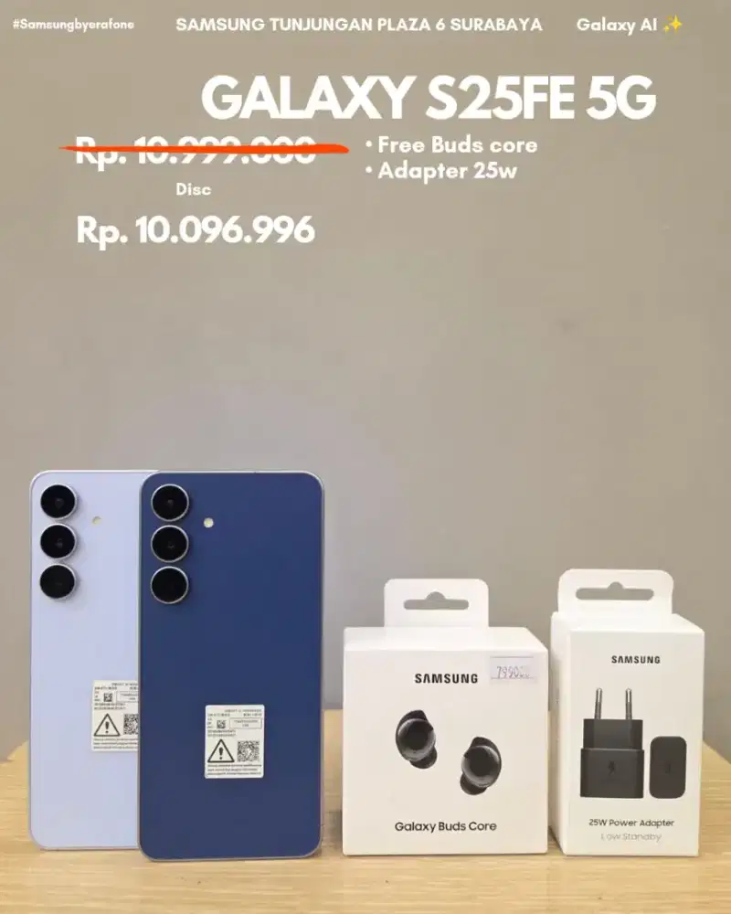 Samsung Galaxy S25 Fe Free buds core, free adapter ori