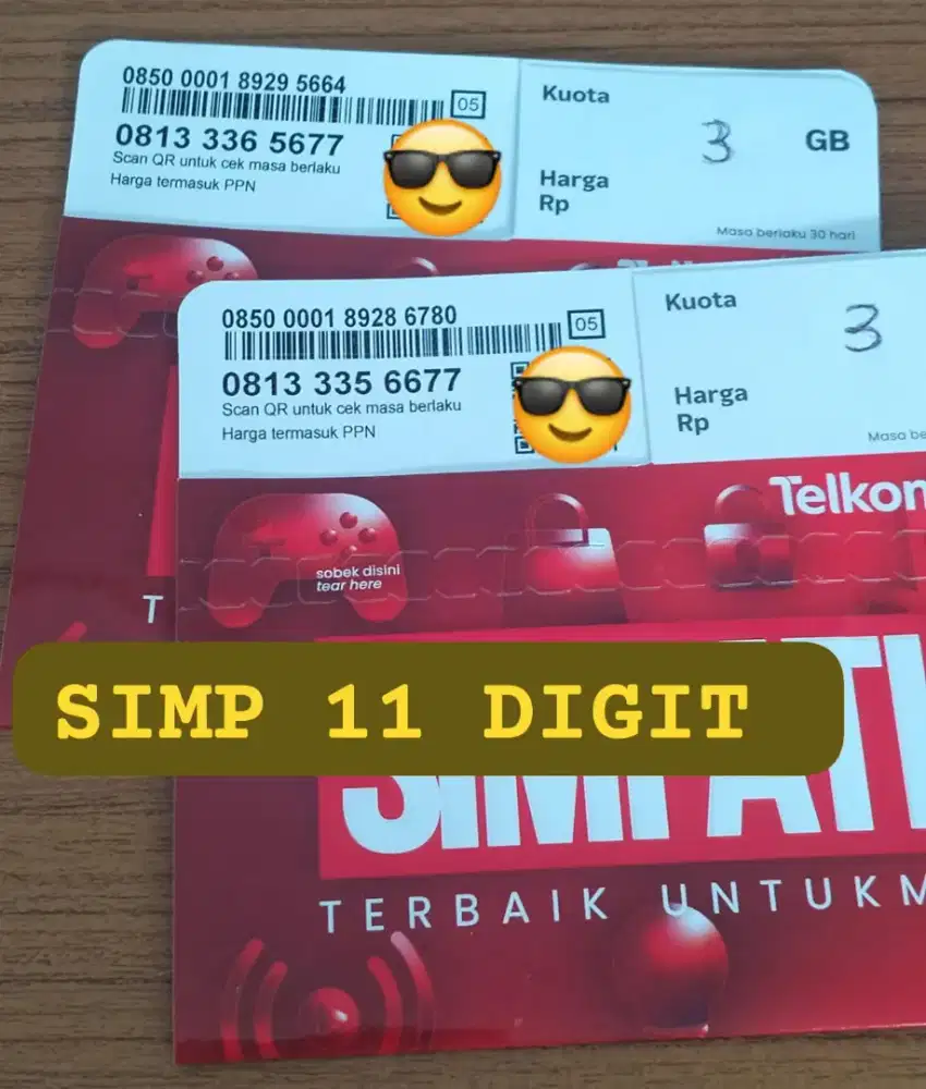 NOMOR CANTIK SIMPATI 11 DIGIT ADA KUOTA 3 GB BERLAKU 1 BULAN NASIONAL.