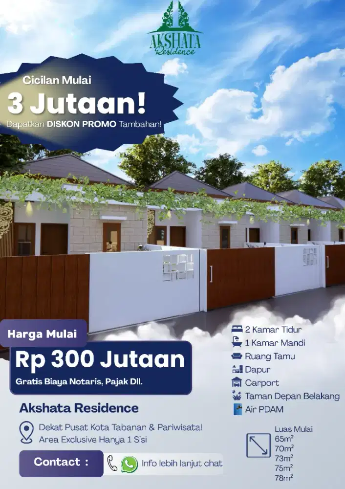 Dijual Tanah/Rumah Murah Dekat Pusat Kota Tabanan