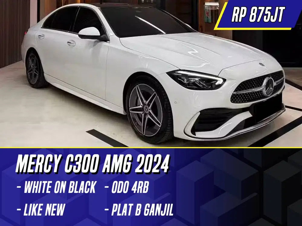 Mercedes Benz C300 AMG 2024 NIK 2023 White on Black Putih Mercy C 300
