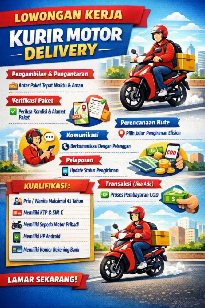 KURIR MOTOR AREA JAKARTA UTARA