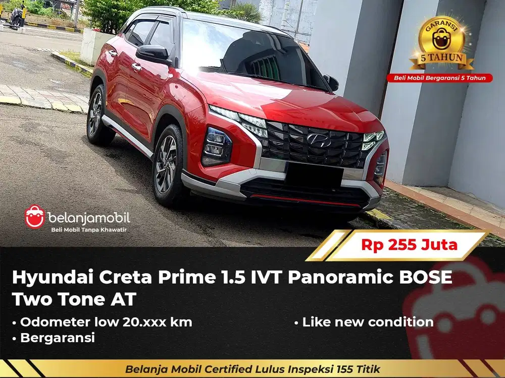 [ LOW KM 20RB ] Hyundai Creta Prime 1.5 IVT Panoramic BOSE 2022/2023