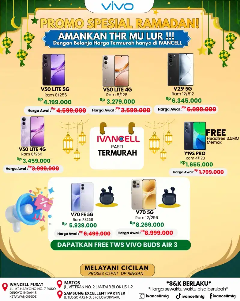 VIVO V70 FE NEW TERMURAH FREE TWS ORI