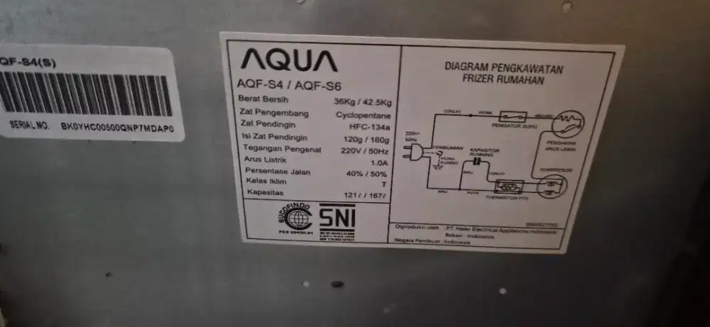 Freezer AQUA AQF - S4 - AQF - S6