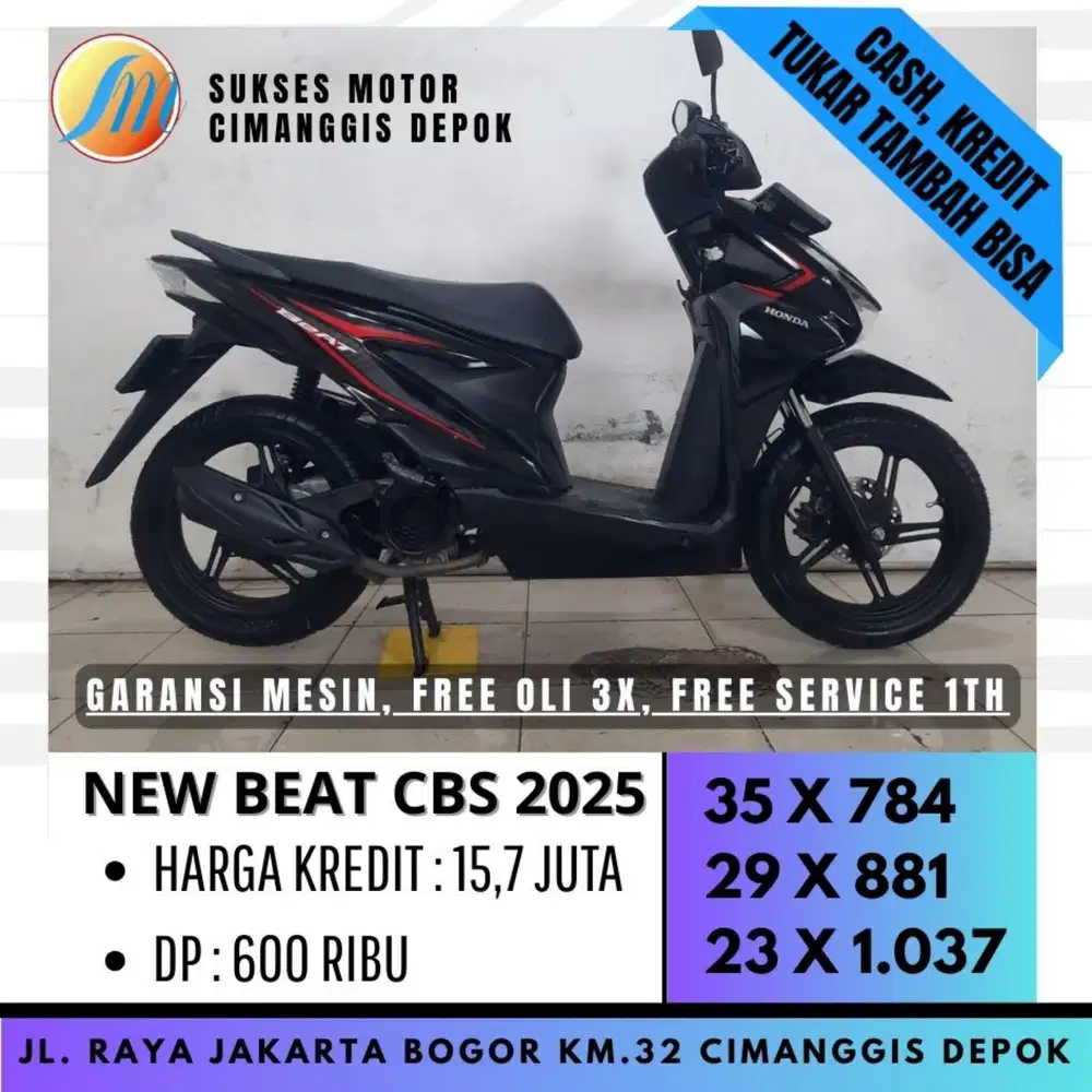 NEW BEAT CBS 2025 KREDIT CICILAN RINGAN UNIT BERGARANSI [SUKSES MOTOR]