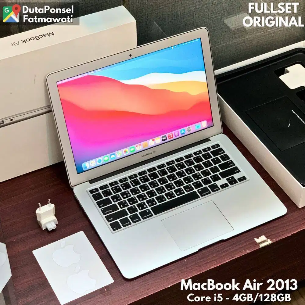 MACBOOK AIR 2013 13” 4GB/128GB SILVER FULLSET ORIGINAL