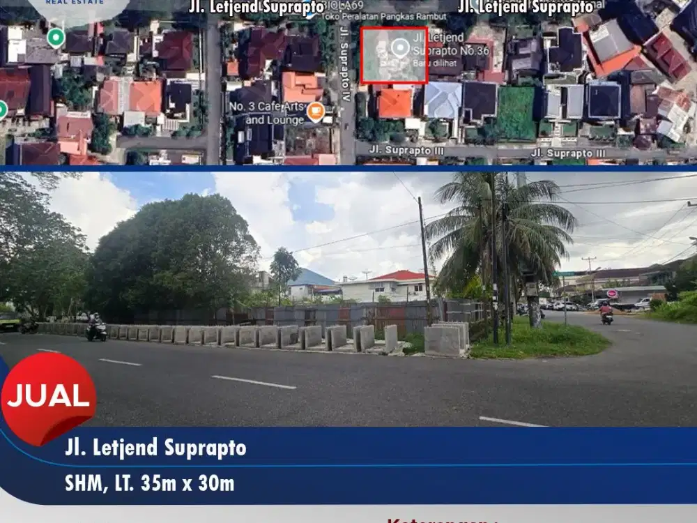 Tanah siap pakai lokasi emas Jalan suprapto , Pontianak