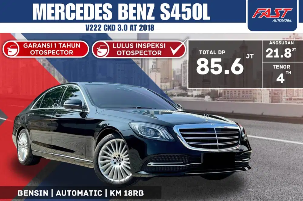 MERCEDES BENZ S450L s 450 V222 CKD AT 2018 LOW KM.18RB ANTIK PJK PJG