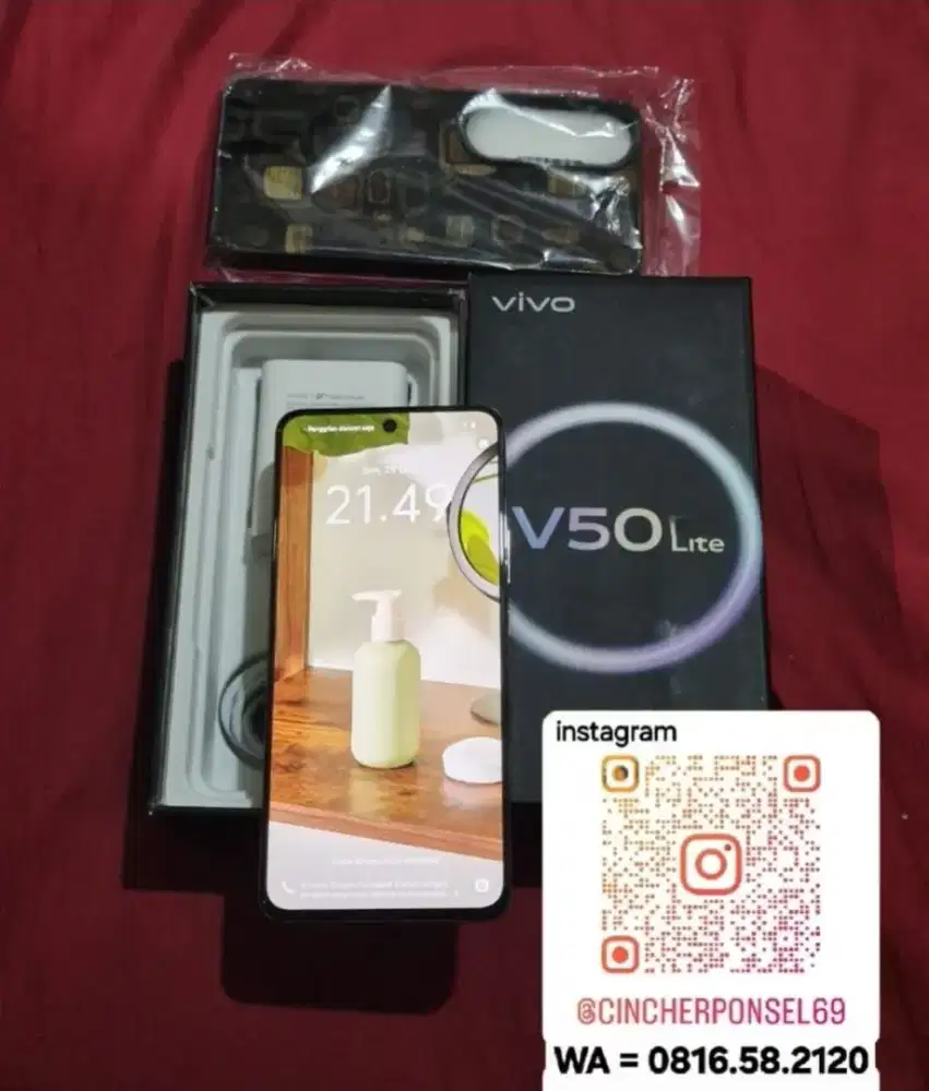 JUAL hp siap pakai Vivo V50 Lite ram 8gb istimewa grns  resmi jalan
