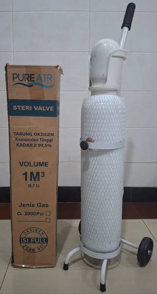 Tabung oksigen refill berikut troli