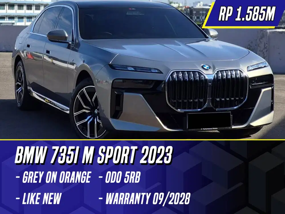 BMW 735i M Sport 2023 Grey on Orange Abu-abu Abu MSport 735 i