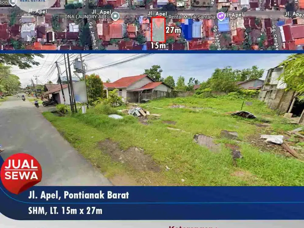 Tanah Siap Bangun Lokasi Jalan Apel