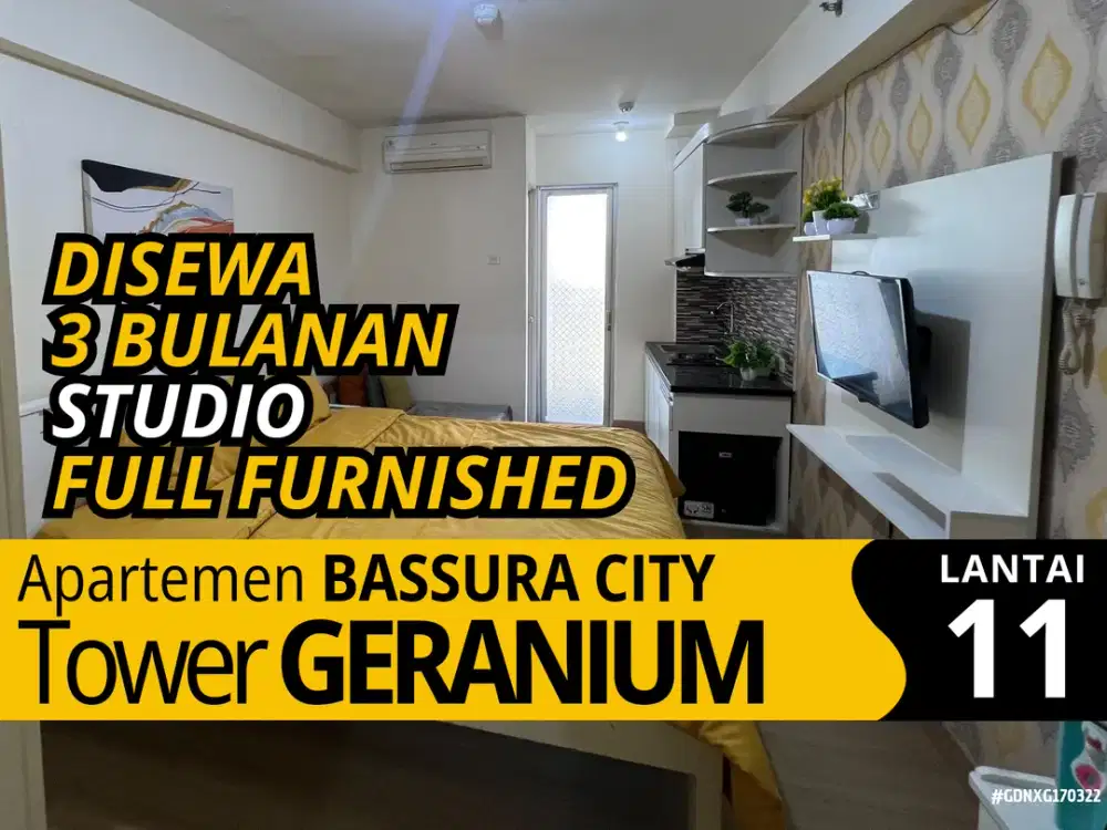 Sewa 3 Bulanan Tower G Lantai 11 Tower Geranium Apartemen Bassura City