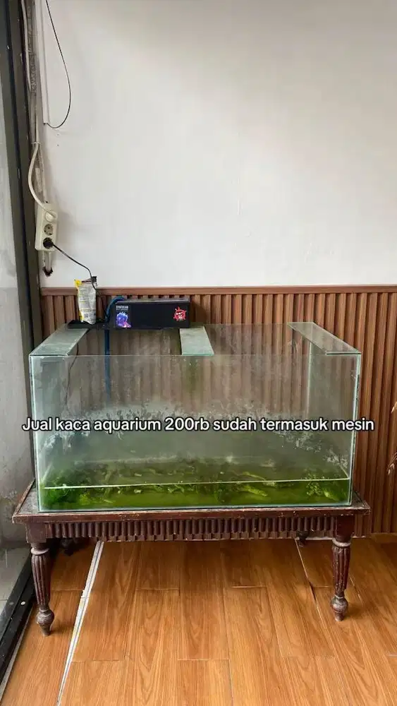 Dijual aquarium kaca sama mesin