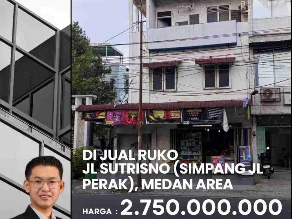 DIJUAL RUKO DI JL SUTRISNO (SIMPANG JL PERAK) MEDAN AREA