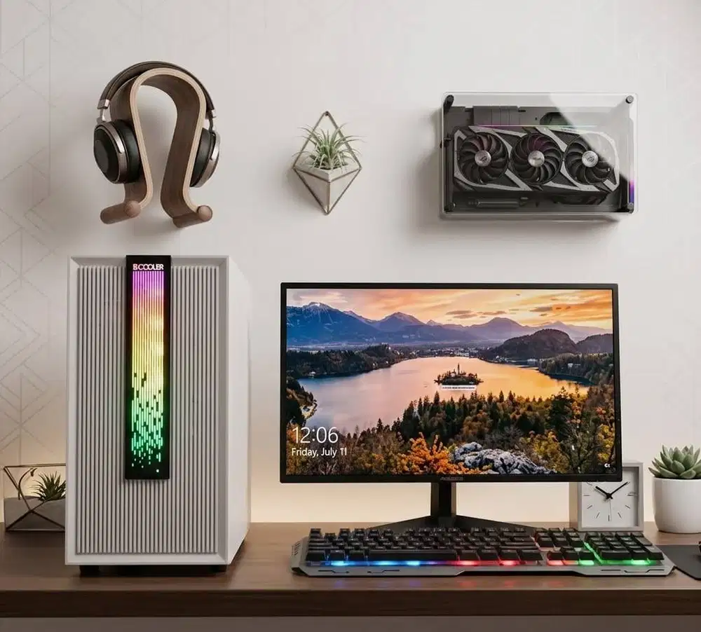 Fullset Gaming Baru Ryzen 5 5600GT + Ram 16GB + SSD256GB Layar 24