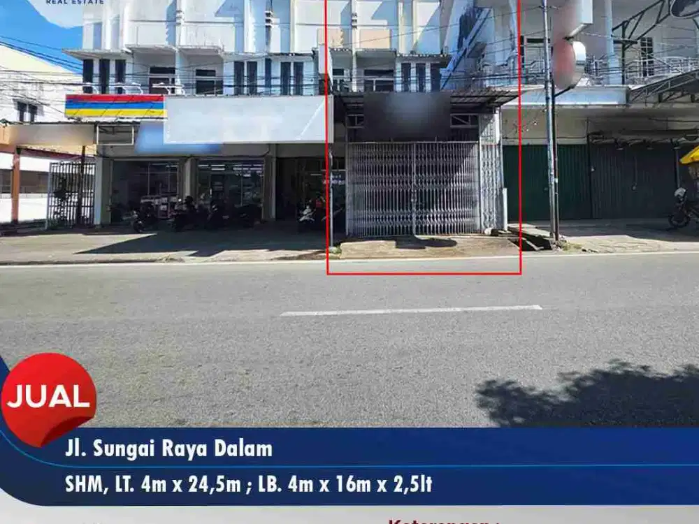 Ruko tepi jalan sungai raya dalam
