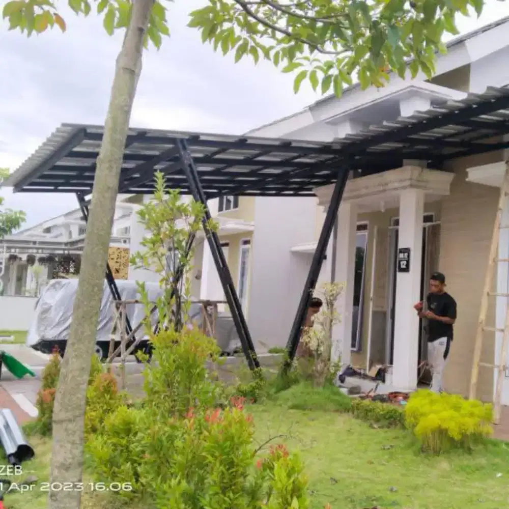 Kanopi Canopy, Tralis ,Railing, Tangga, Kitchen Set, Pagar, Atap Baja