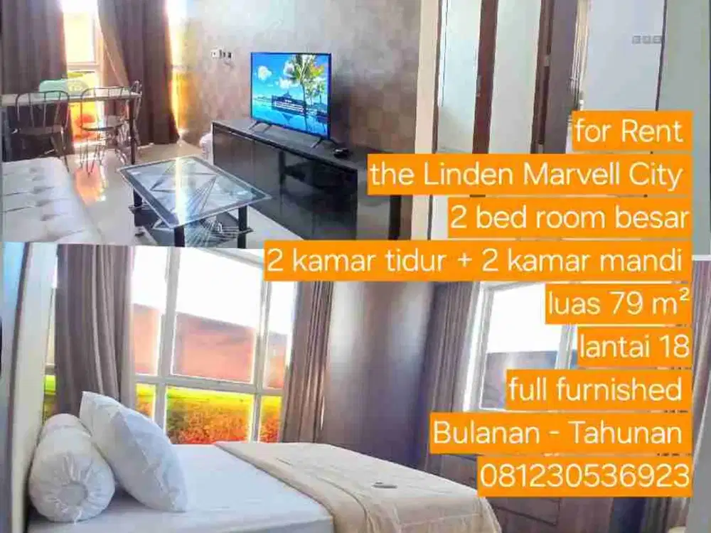 sewa apartemen the Linden Marvell City dekat Raya Darmo Gubeng Basuki Rahmat bulanan tahunan termurah