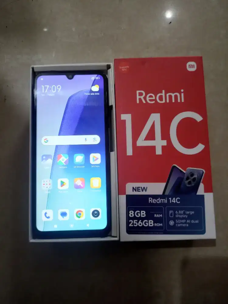 Redmi 14C, Ram 8/256, Nfc(Hp Orian,Plig Lcet2 Pkin Wajar)Kel.Dus + Cas