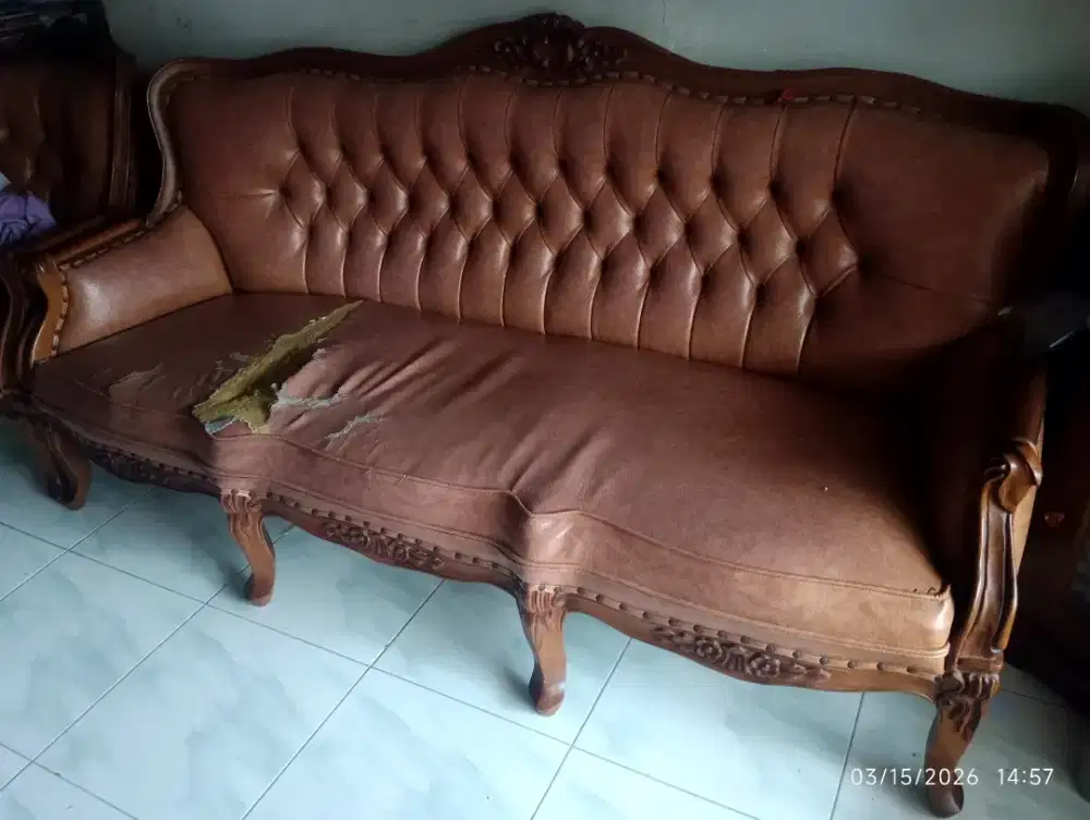 Sofa kayu jati asli