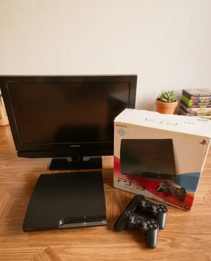 Ps3 ps 3 playstation 3 500gb mulus + tv 24 inc bisa tt