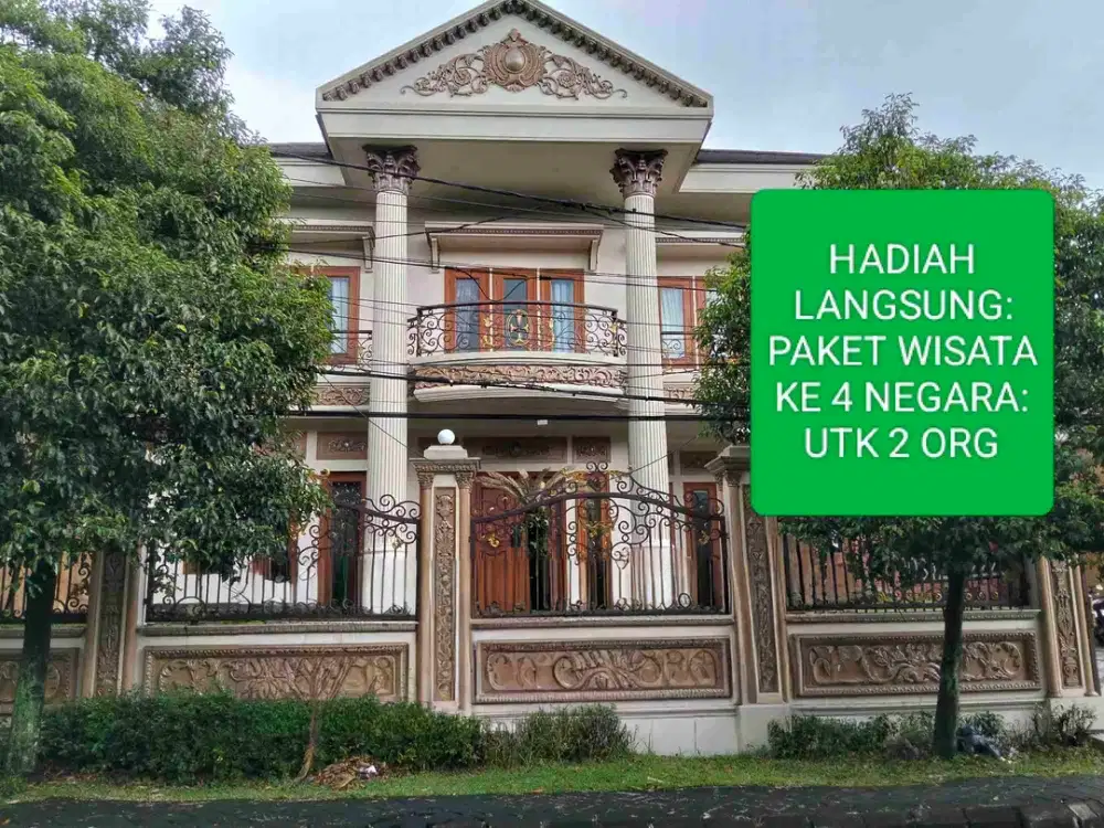 BATUNUNGGAL INDAH ESTATE, Rumah modern klasik 2 lt, baru renovasi, mewah, FULL FURNISHED, lokasi main road, depan lapangan, akses tol mudah dan strategis