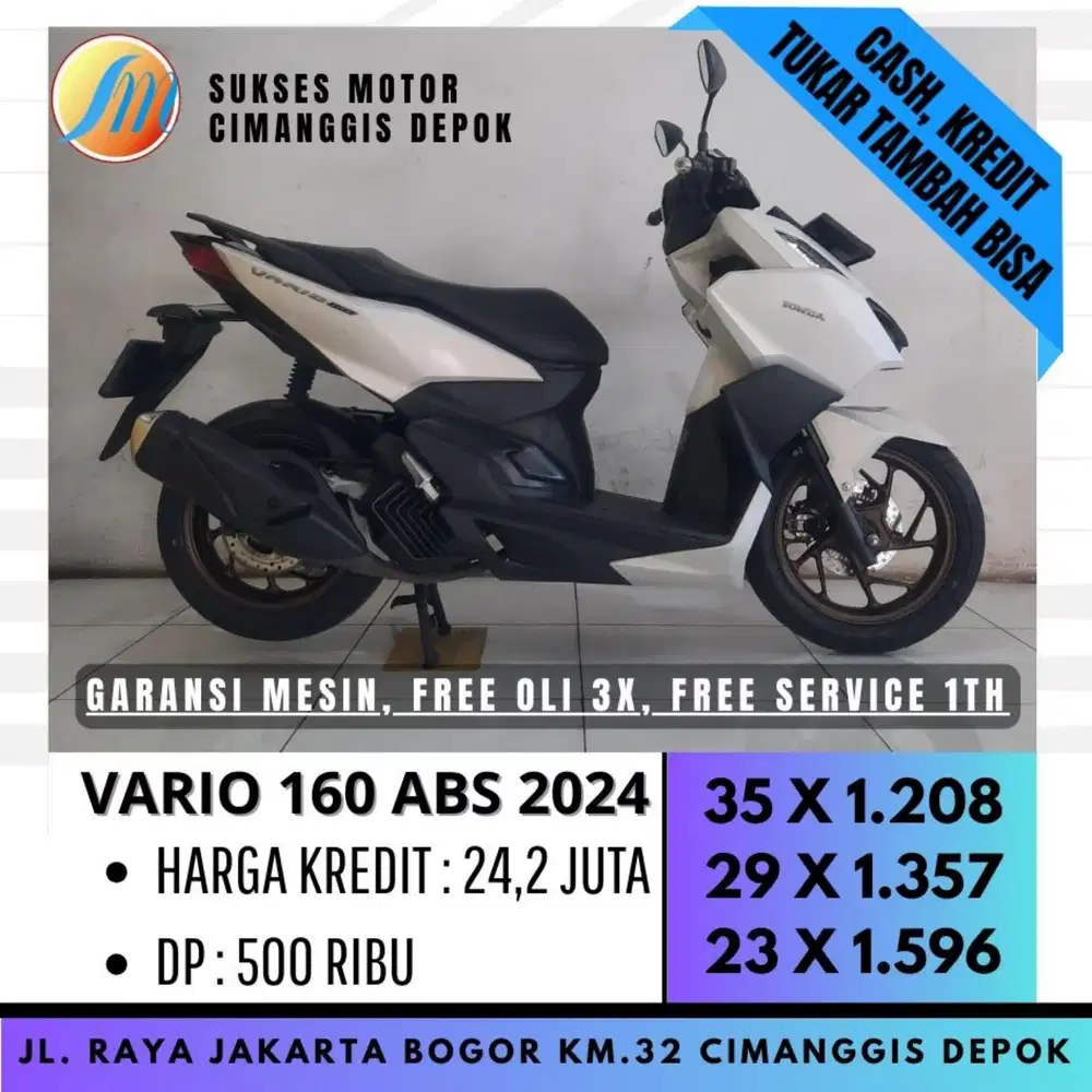 VARIO 160 ABS 2024 DP 500 CASH KREDIT CC BERGARANSI [SUKSES MOTOR]