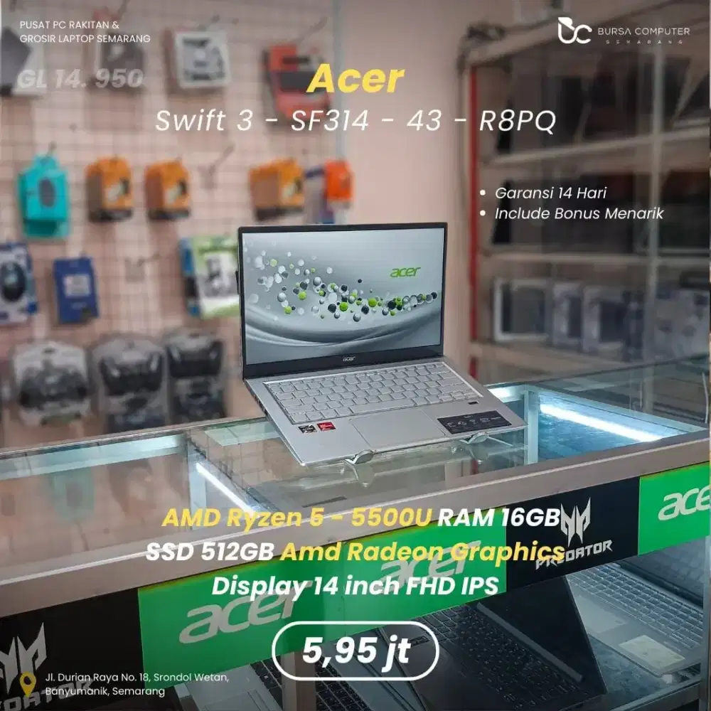 ACER Swift 3-SF314 | Ryzen 5 5500U 16GB 512GB