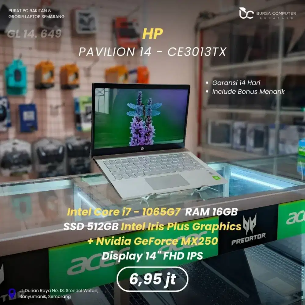 HP Pavilion 14-CE3013TX | Core i7 1065G7 16GB 512GB MX250