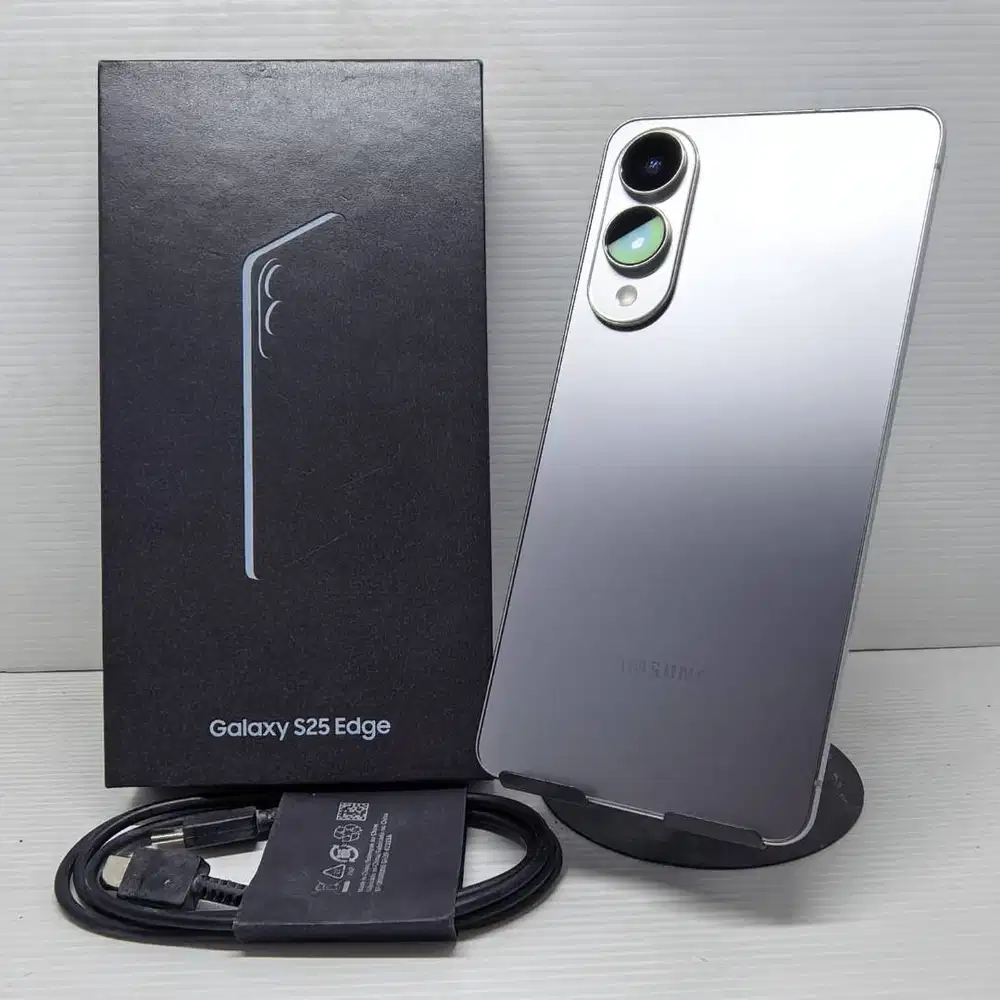 LIKE NEW 99.99% SAMSUNG GALAXY S25 EDGE 5G 200MP 12/256 SILVER GARANSI