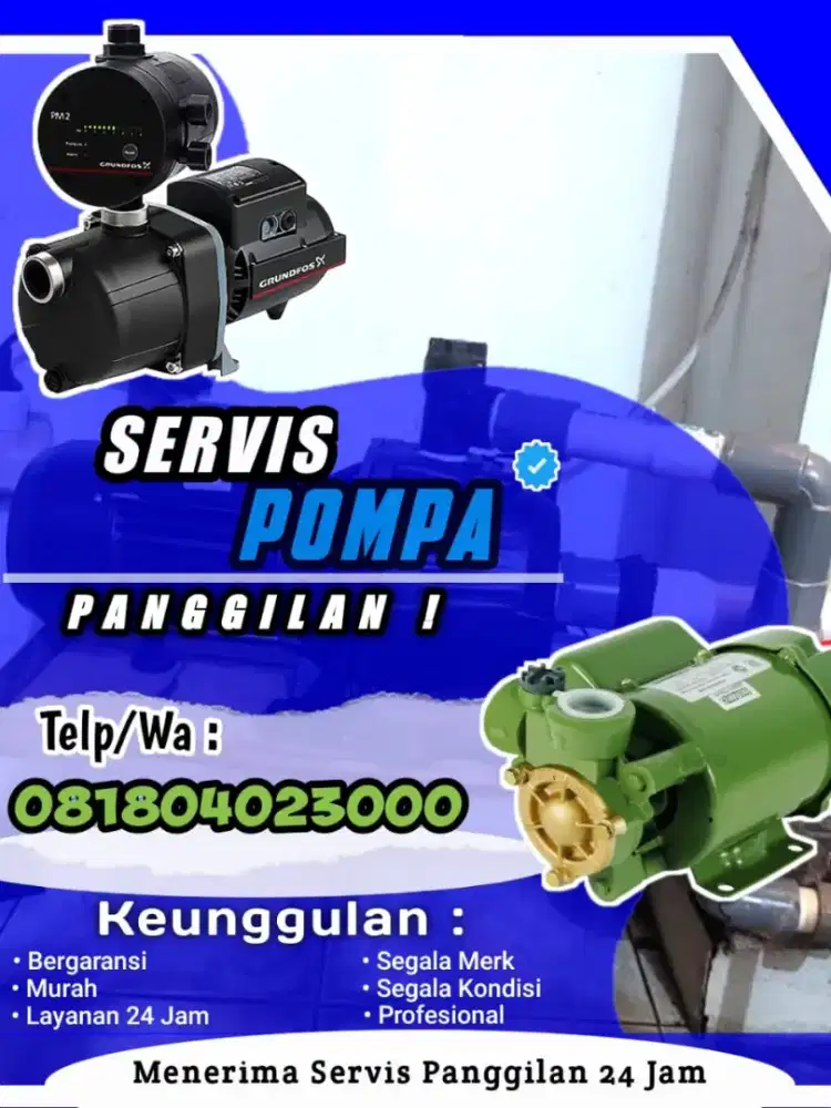Jasa/ tukang service servis pompa air Sumur bor gali suntik sedot wc