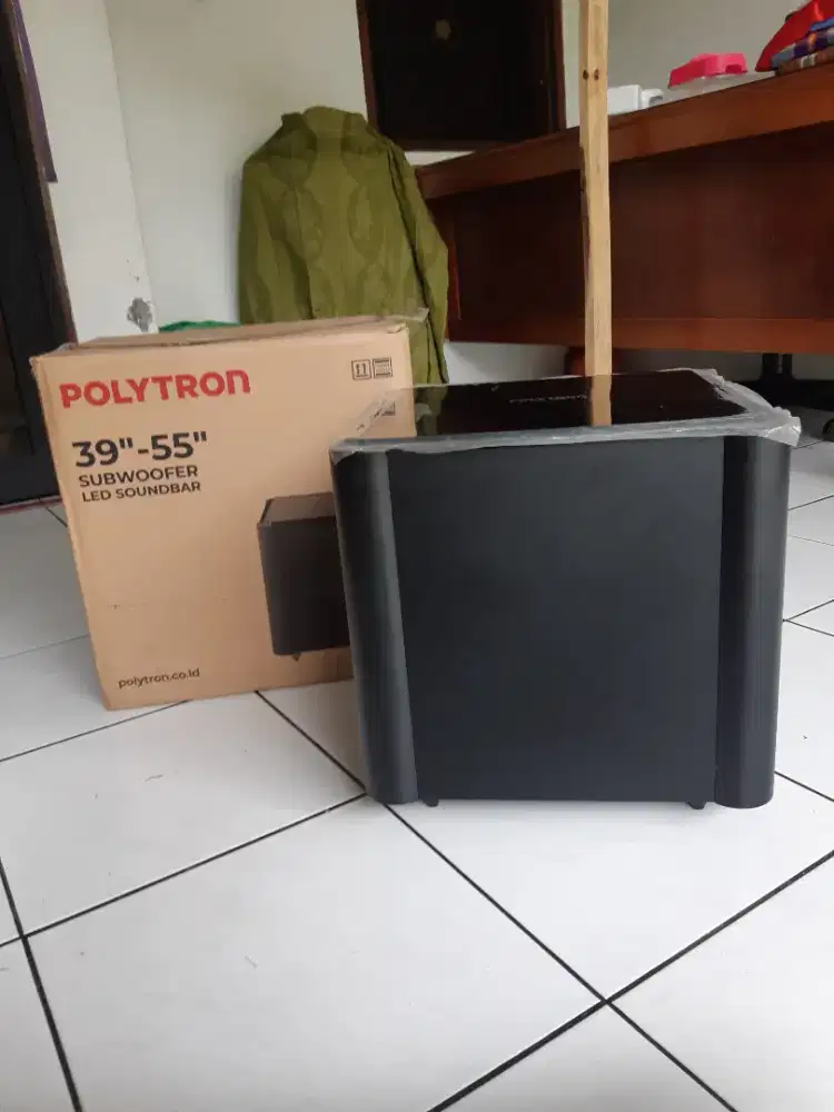 Speaker subwoofer pasif Polytron soundbar, baru, uk 31x31x30cm