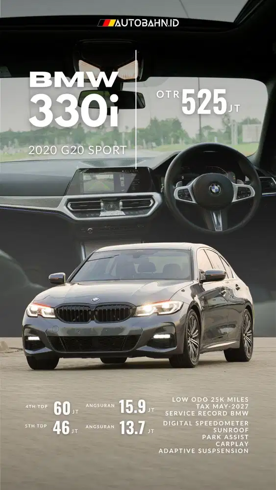 Could Be Yours! BMW 330i M-Sport 2020 New Model (G20) Warranty