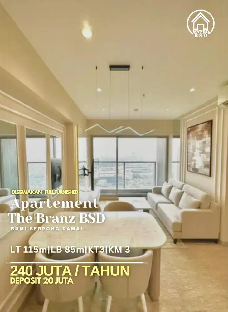 Disewakan furnished Apartment mewah di BSD