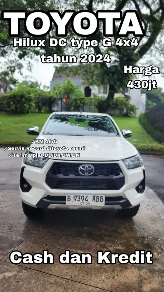 Antik km 16rb service record !! Hi Lux D.Cabin 4x4 type G tahun 2024