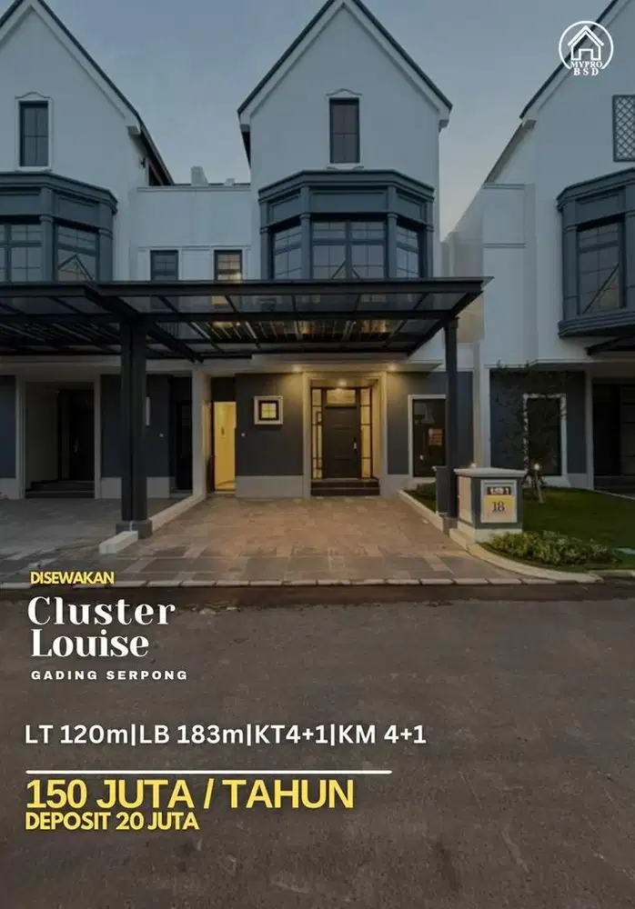 Disewakan Rumah Baru di Gading serpong