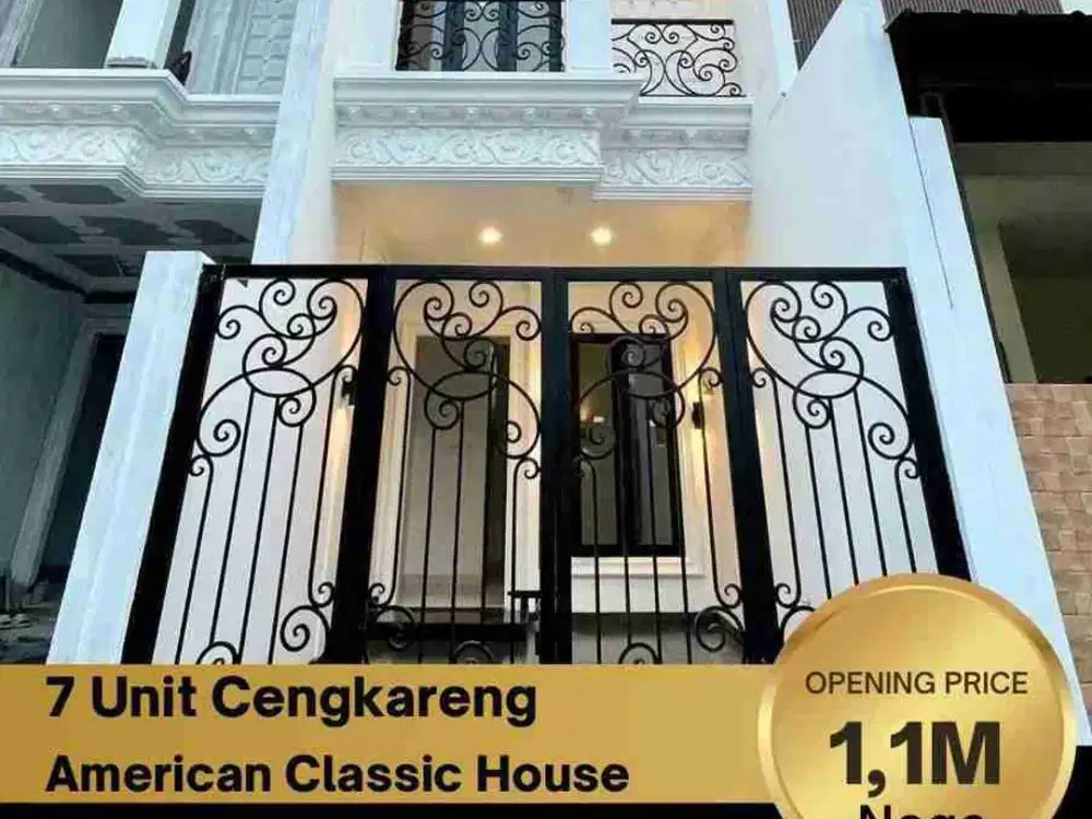 Dijual Murah Banget Rumah Baru American Classic Dalam Komplek di Cengkareng