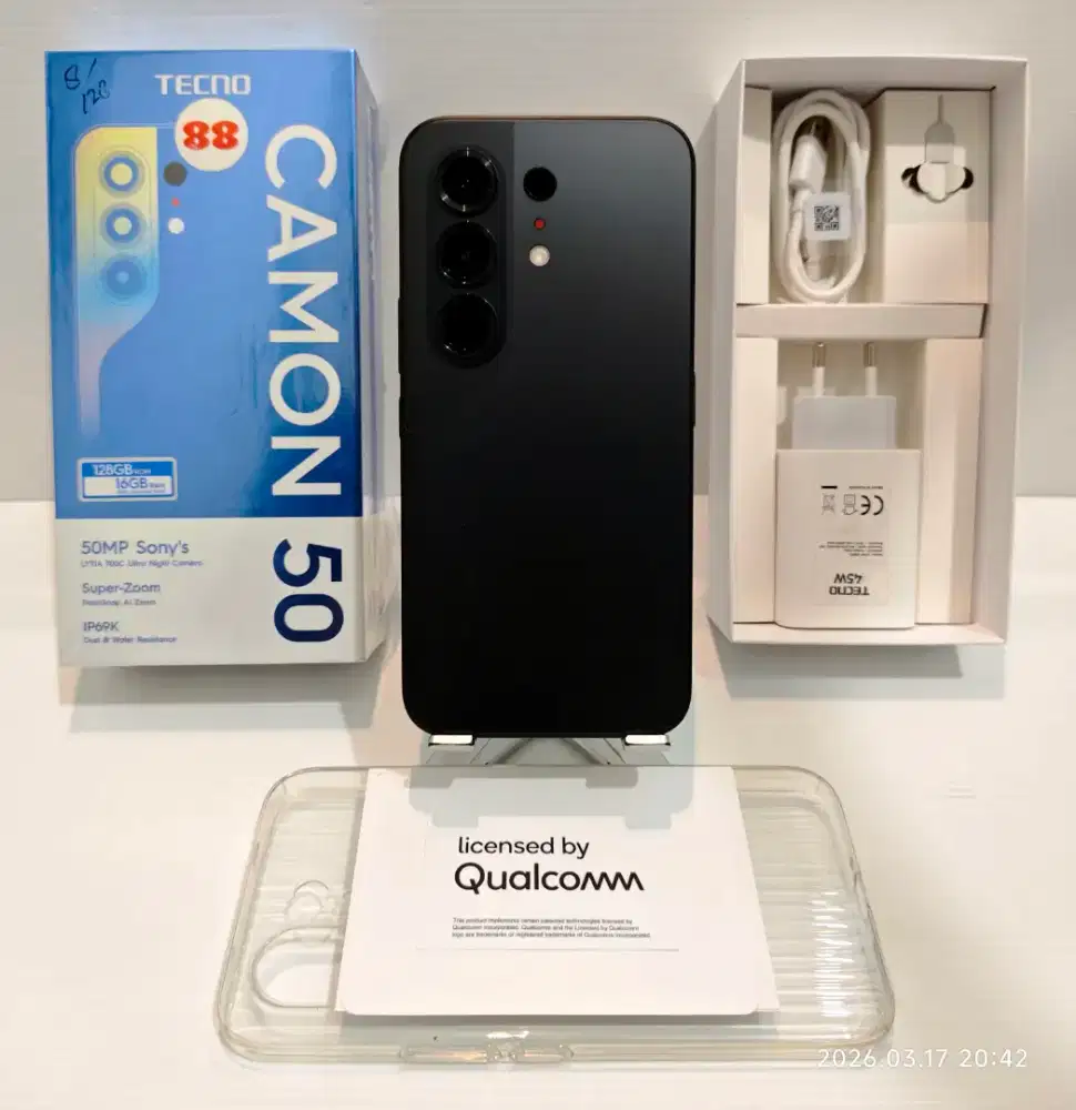 Tecno Camon 50 8/128 Gb Likenew 99.99%  Resmi On 25 Maret 27 bs TT/BT