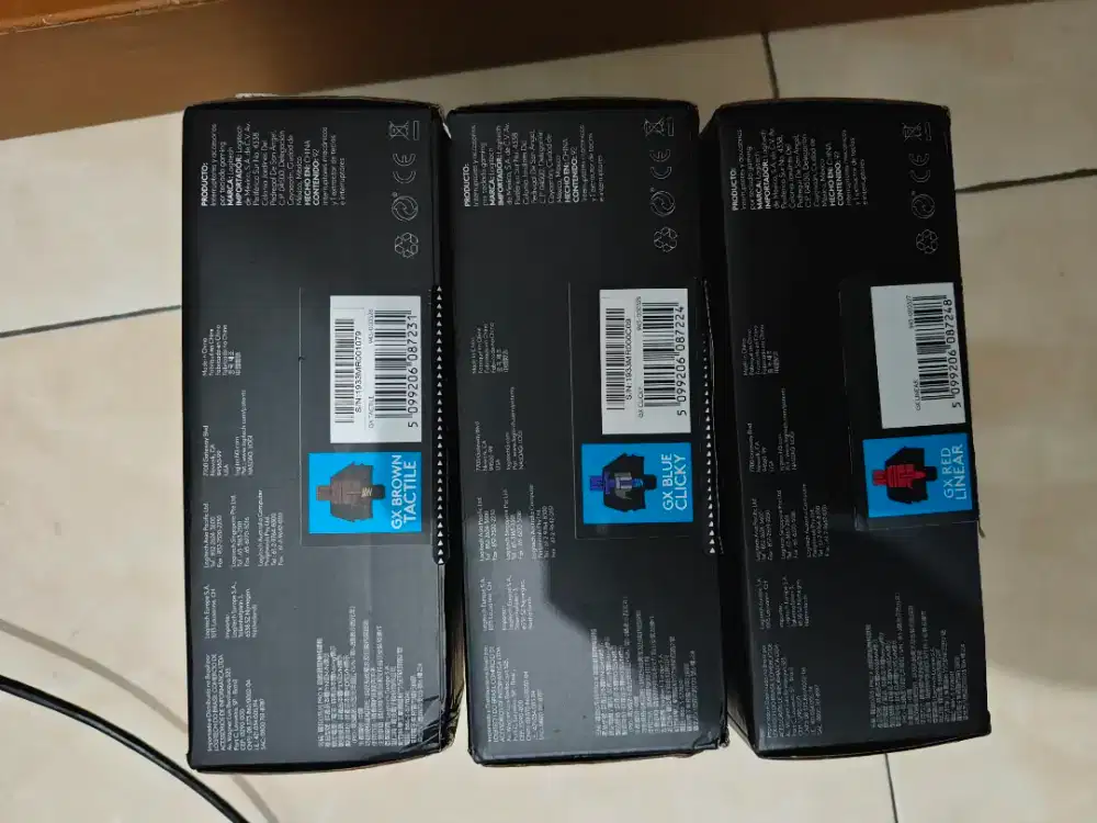 Logitech g pro x switch blue red and brown