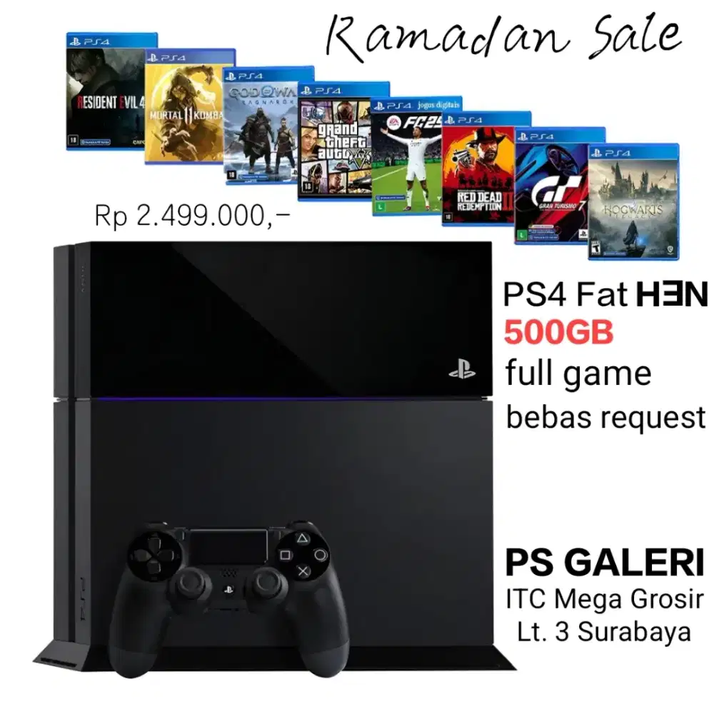 PS4 Fat Hand 500GB Full Game Ramadan Sale