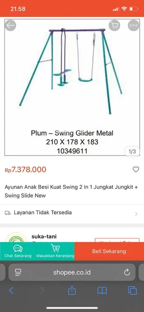 Ayunan besi Plum Swing glider 2 in 1