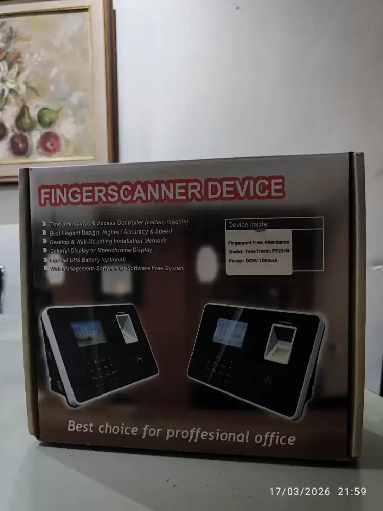 Mesin Absensi Fingerprint TimeTronic FP2210 Lengkap Normal