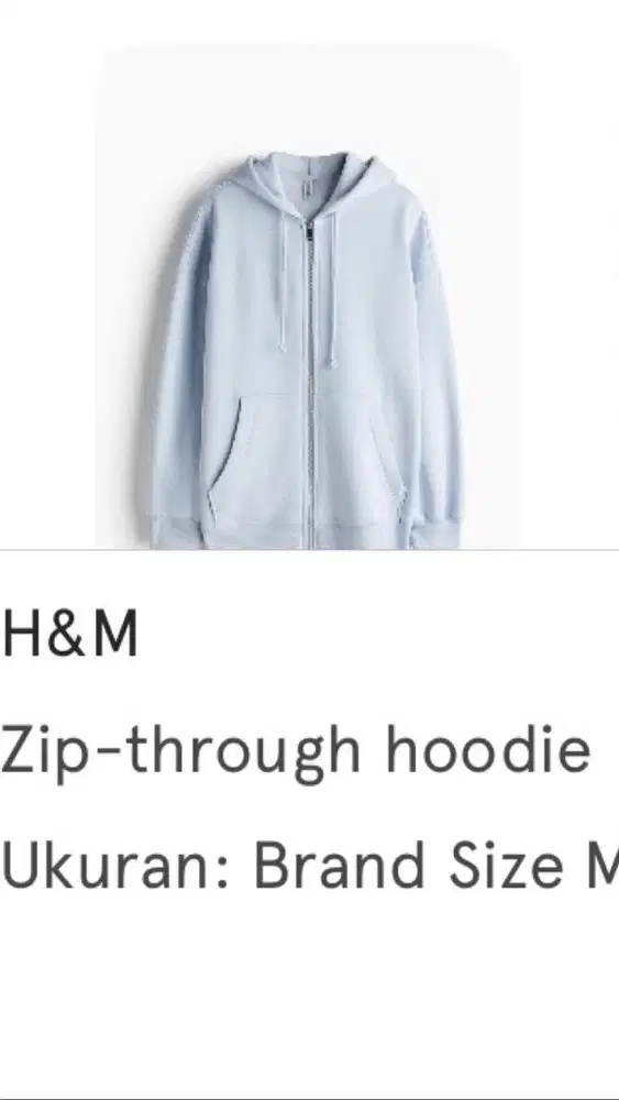 Jaket H&M Zip Through Hoodie