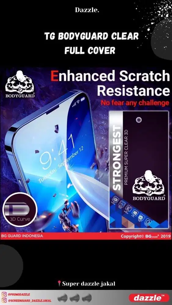 Temperd Glass Bodyguard Clear full cover